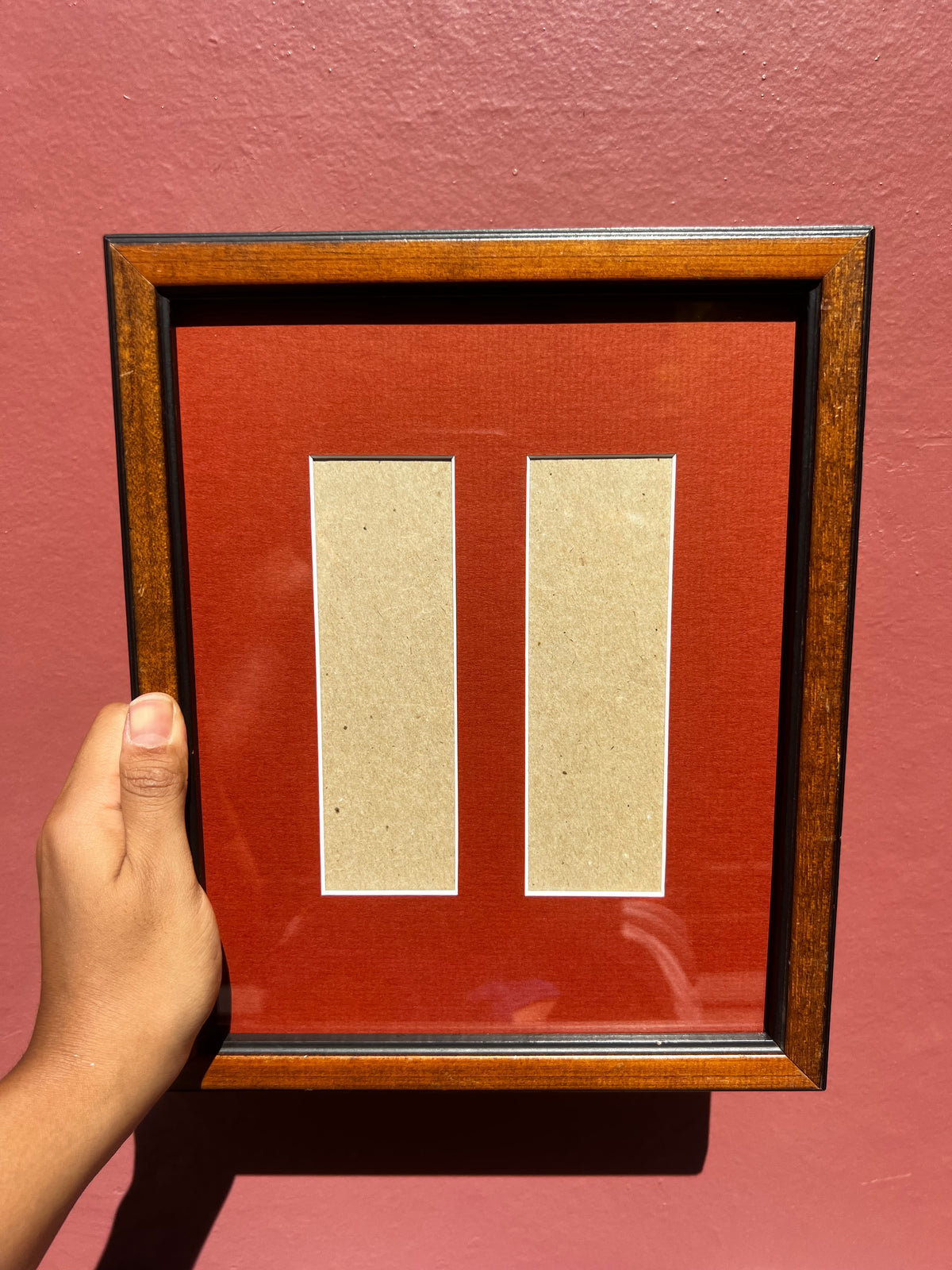 Wood & Black/Brick Red Photo Strip Frame