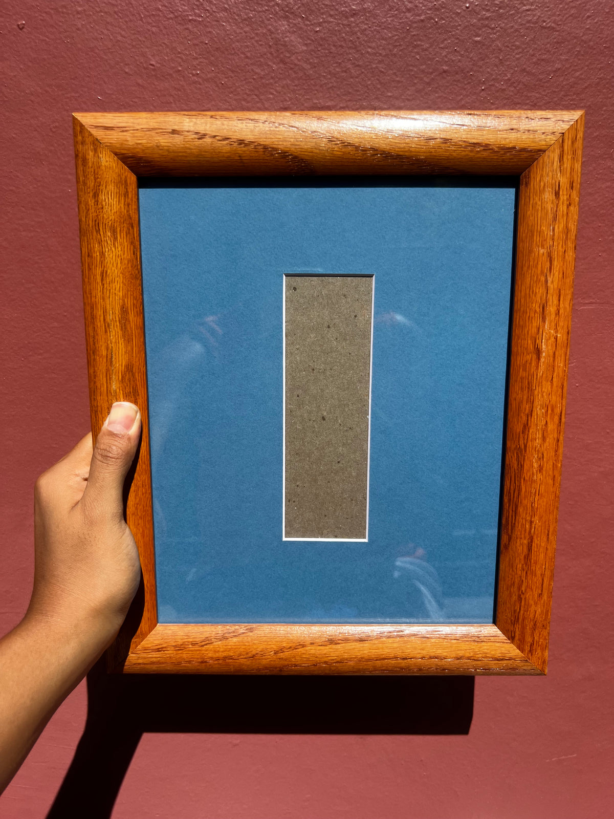 Wood/Blue Photo Strip Frame