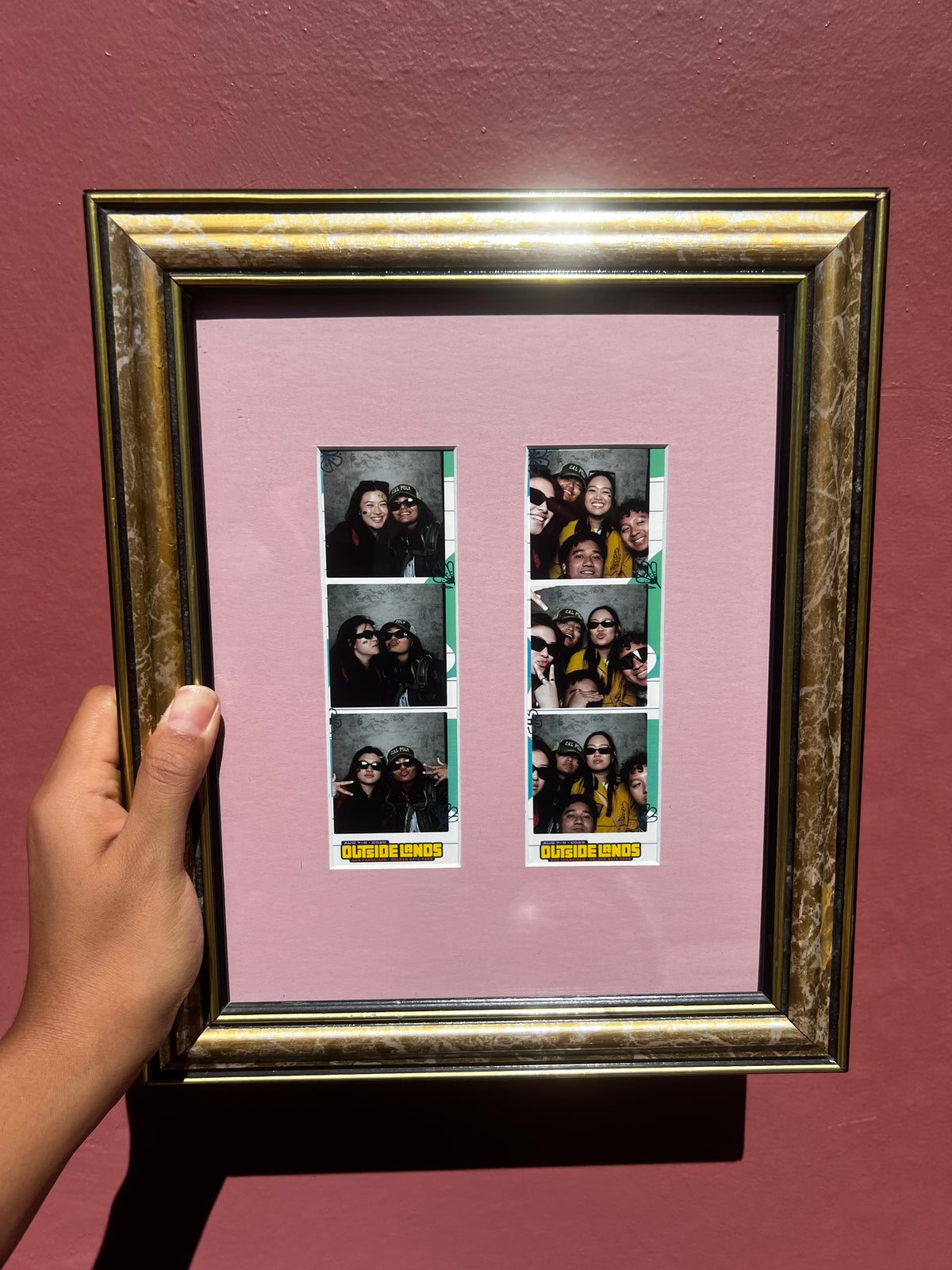 Marble Gold/Pink Photo Strip Frame