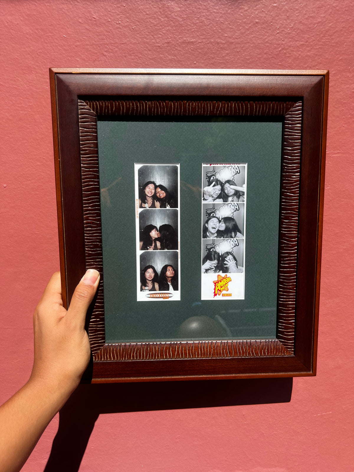 Dual Wood/Forest Green Photo Strip Frame