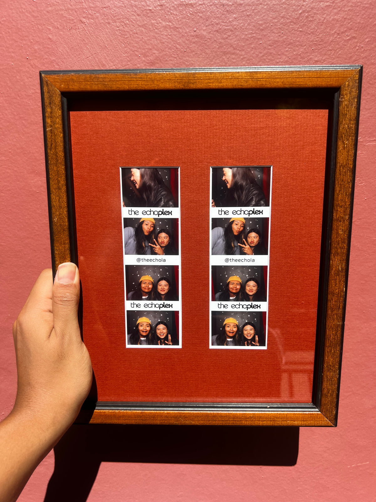 Wood & Black/Brick Red Photo Strip Frame