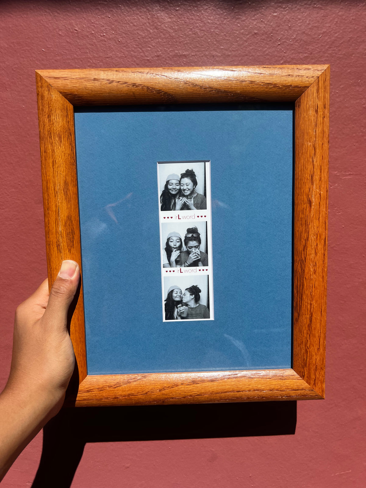 Wood/Blue Photo Strip Frame