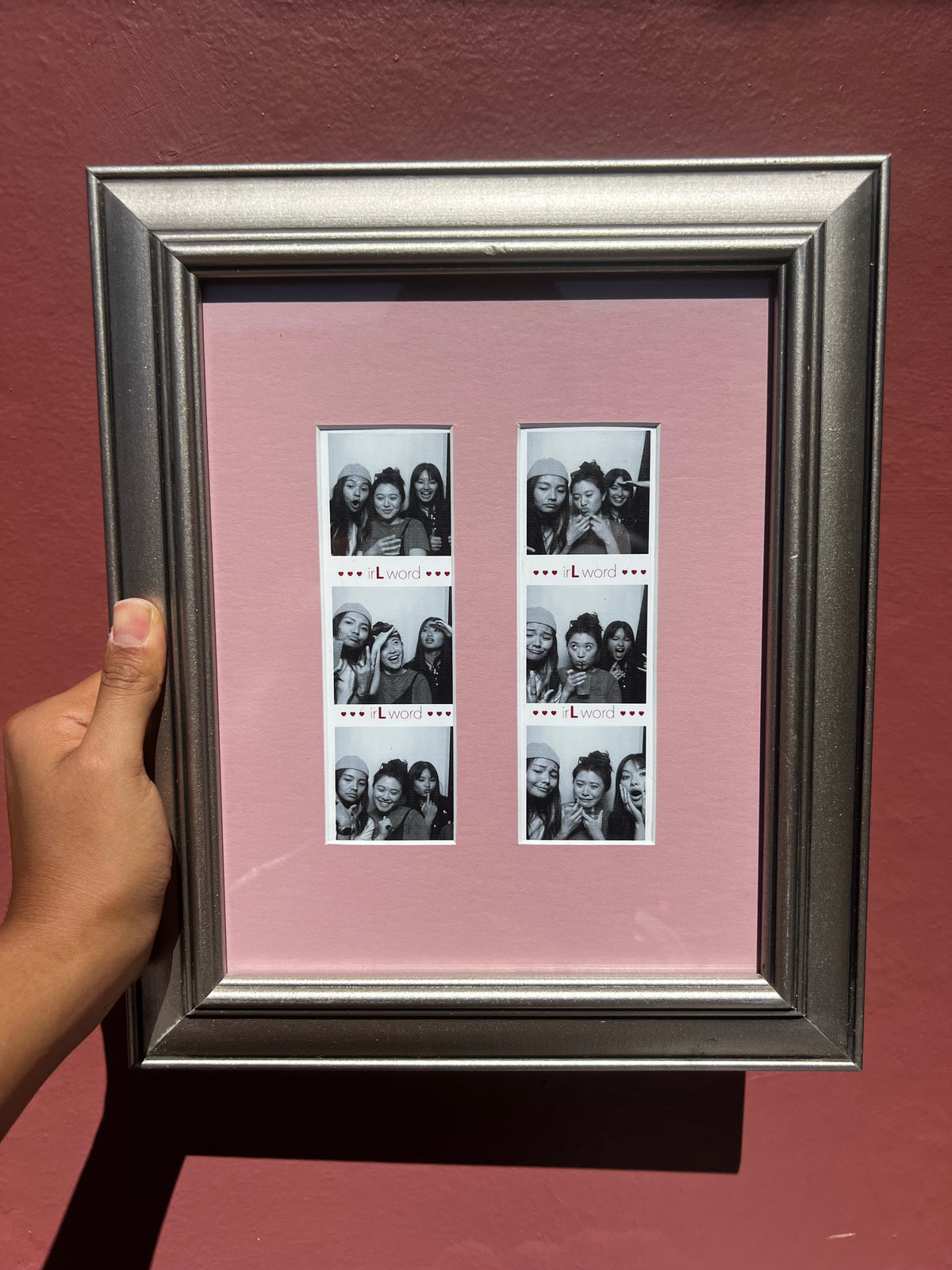 Silver/Pink Photo Strip Frame