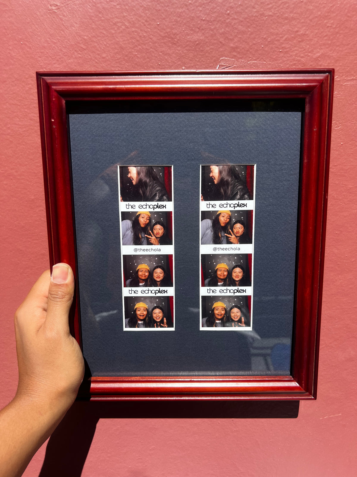 Red Wood/Navy Blue Photo Strip Frame