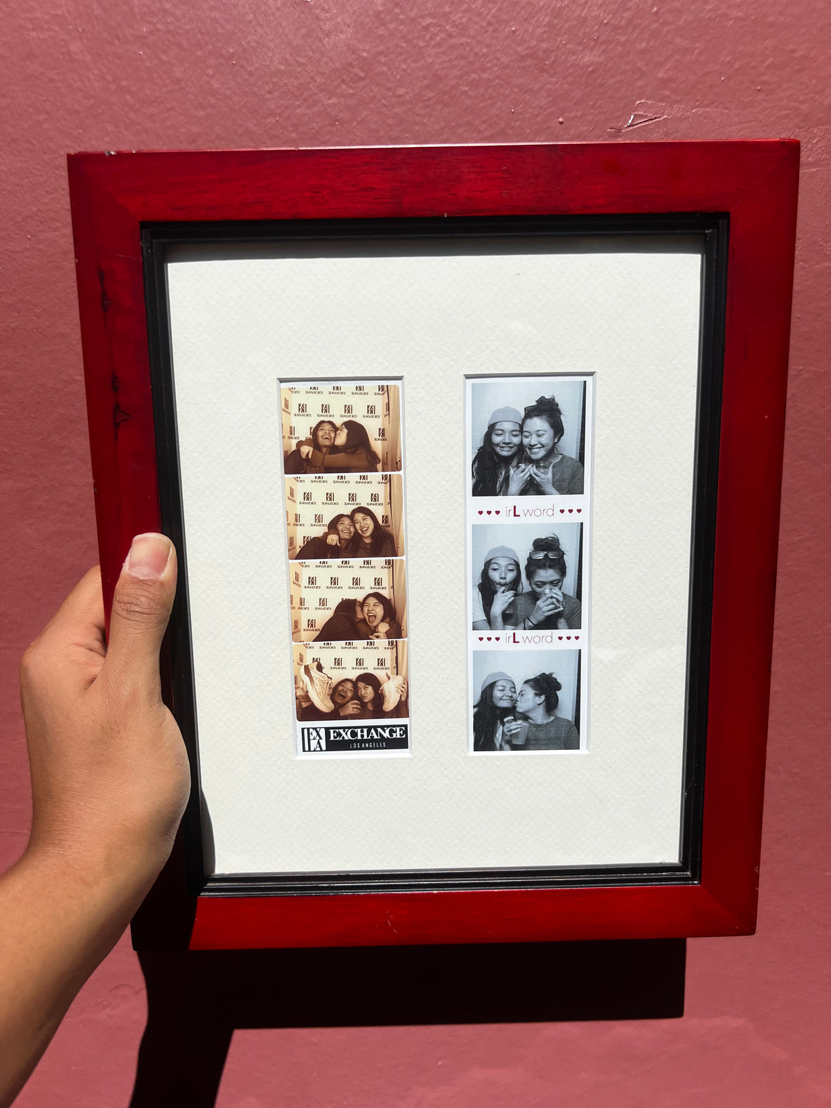 Red Wood&Black/White Photo Strip Frame