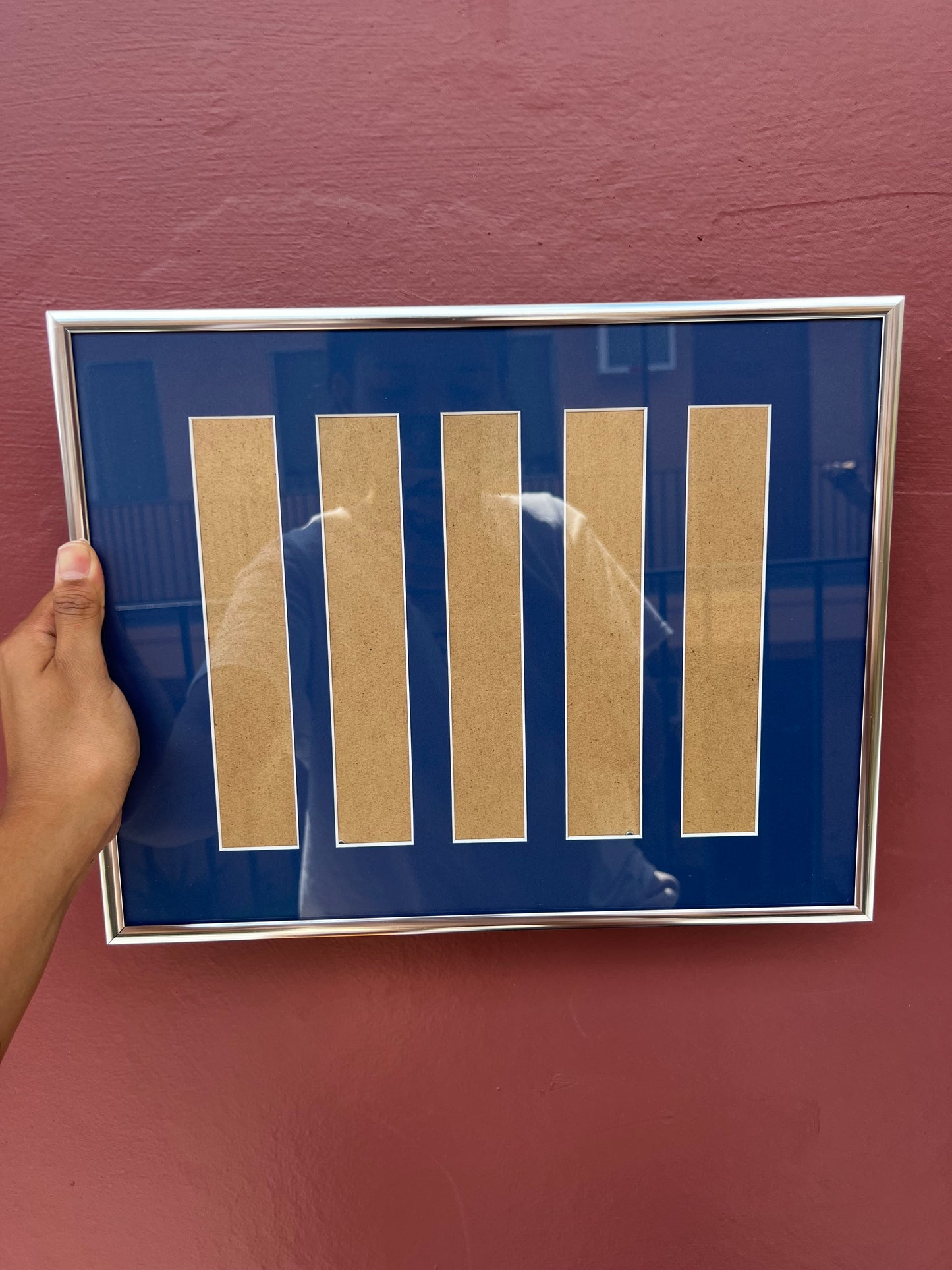 Chrome/Bottle Blue Photo Strip Frame
