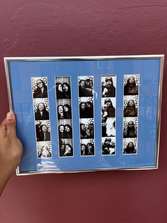 Chrome/Brittany Blue Photo Strip Frame