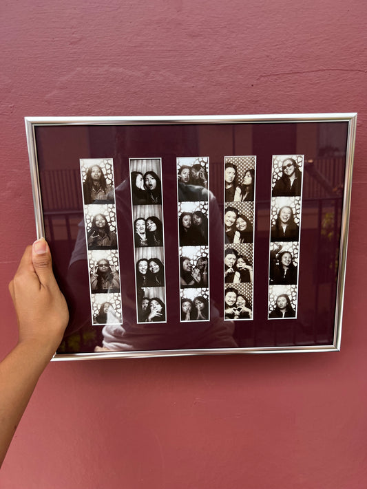 Chrome/Maroon Photo Strip Frame