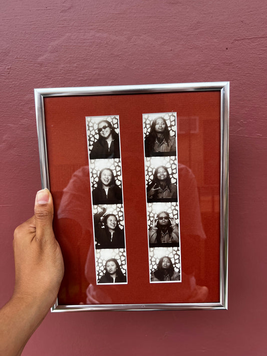 Chrome/Brick Red Photo Strip Frame