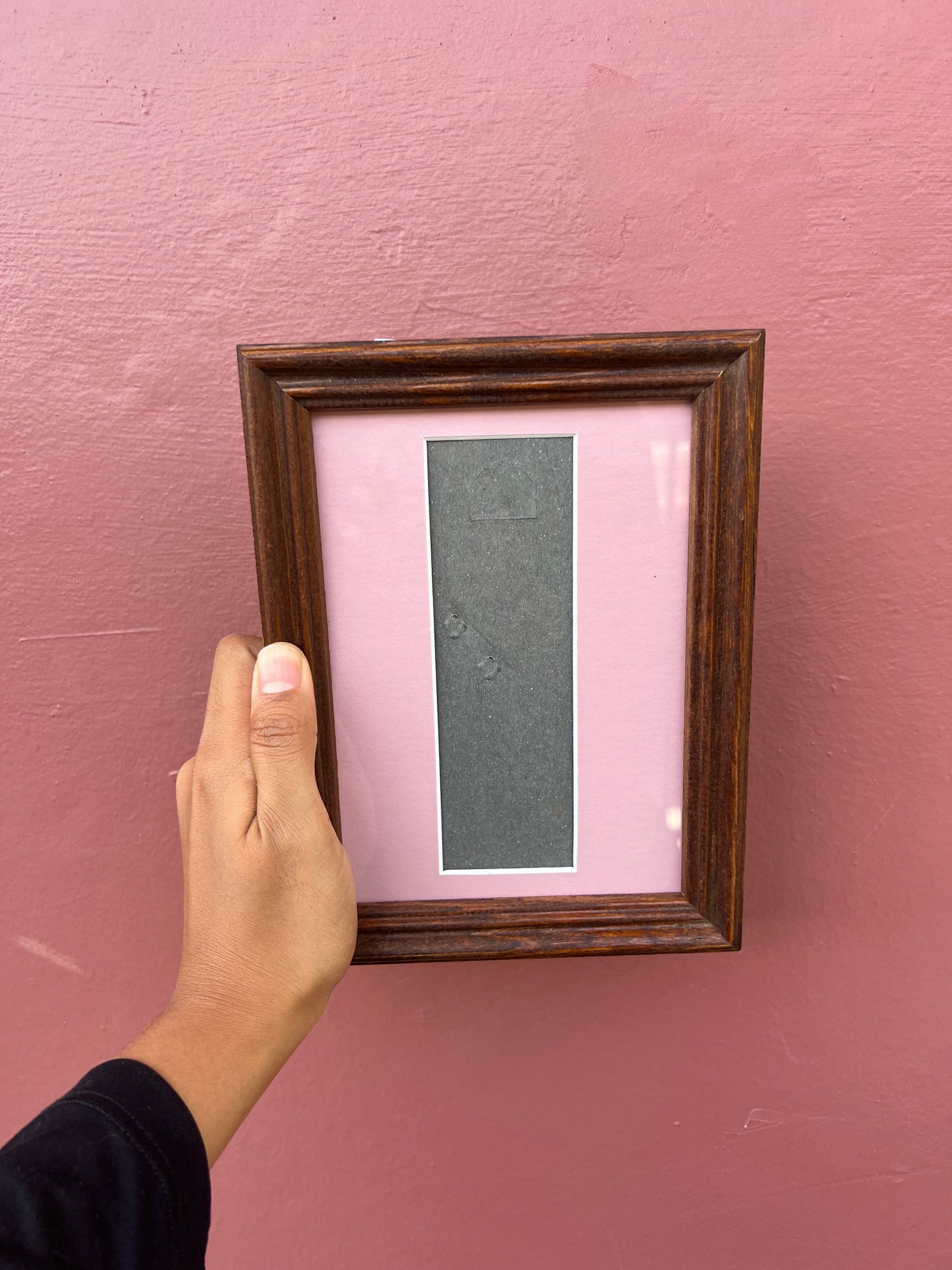 Dark Wood/Pink Photo Strip Frame