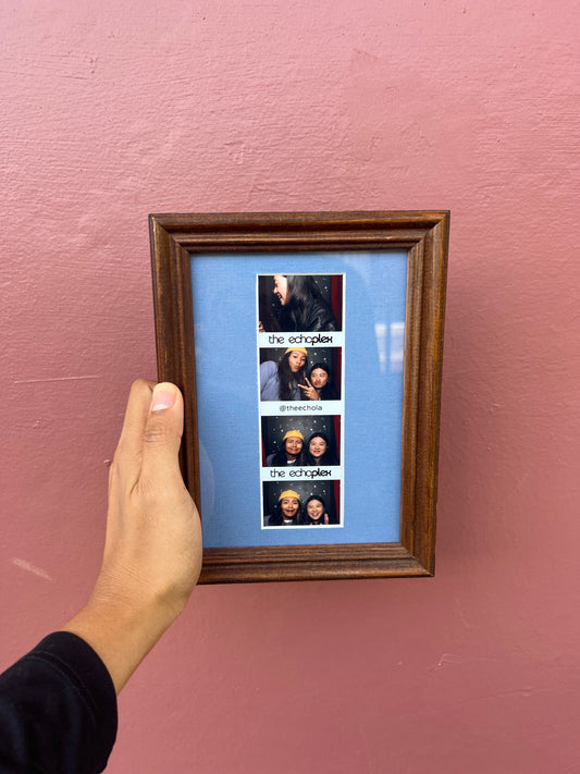 Dark Wood/Brittany Blue Photo Strip Frame