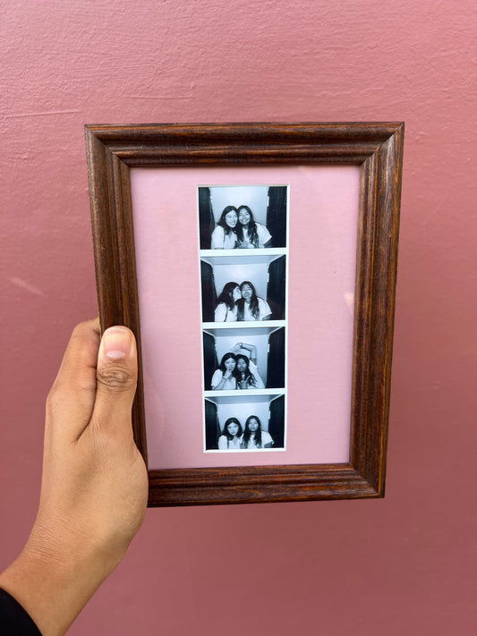Dark Wood/Pink Photo Strip Frame
