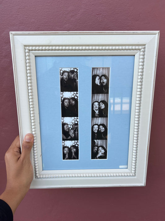 White/Light Blue Photo Strip Frame