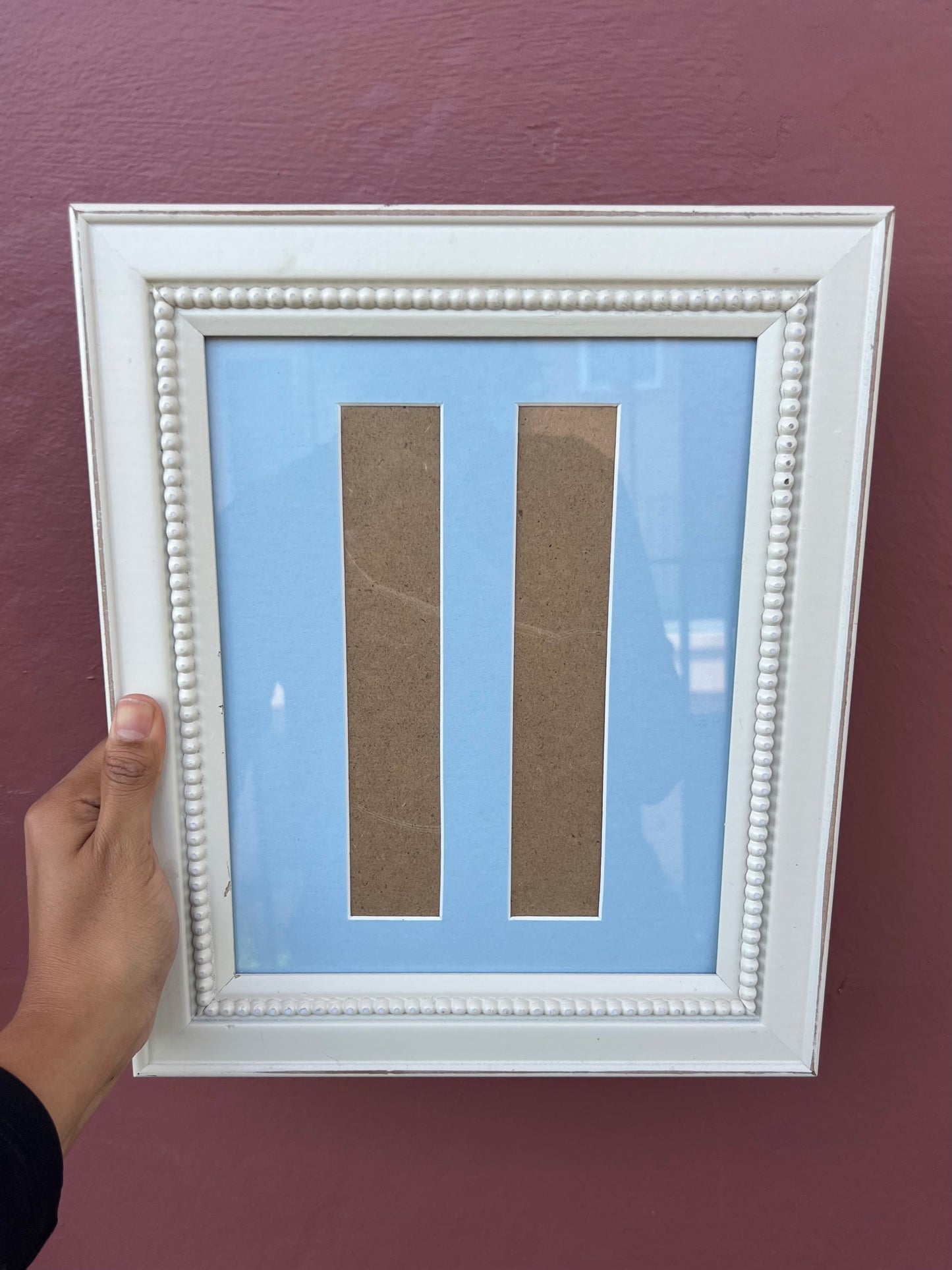 White/Light Blue Photo Strip Frame