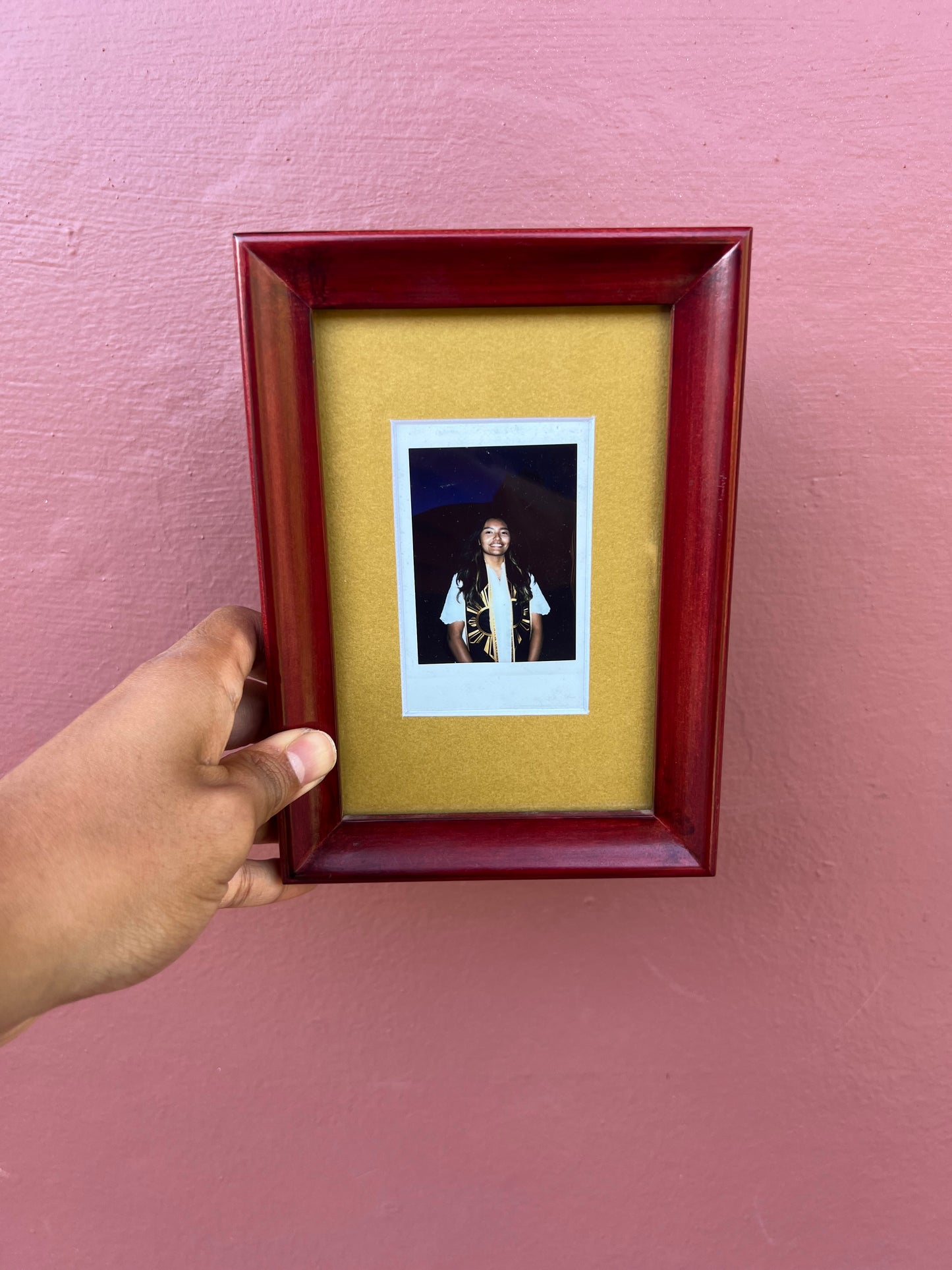 Red Wood/Mustard Mini Polaroid Frame