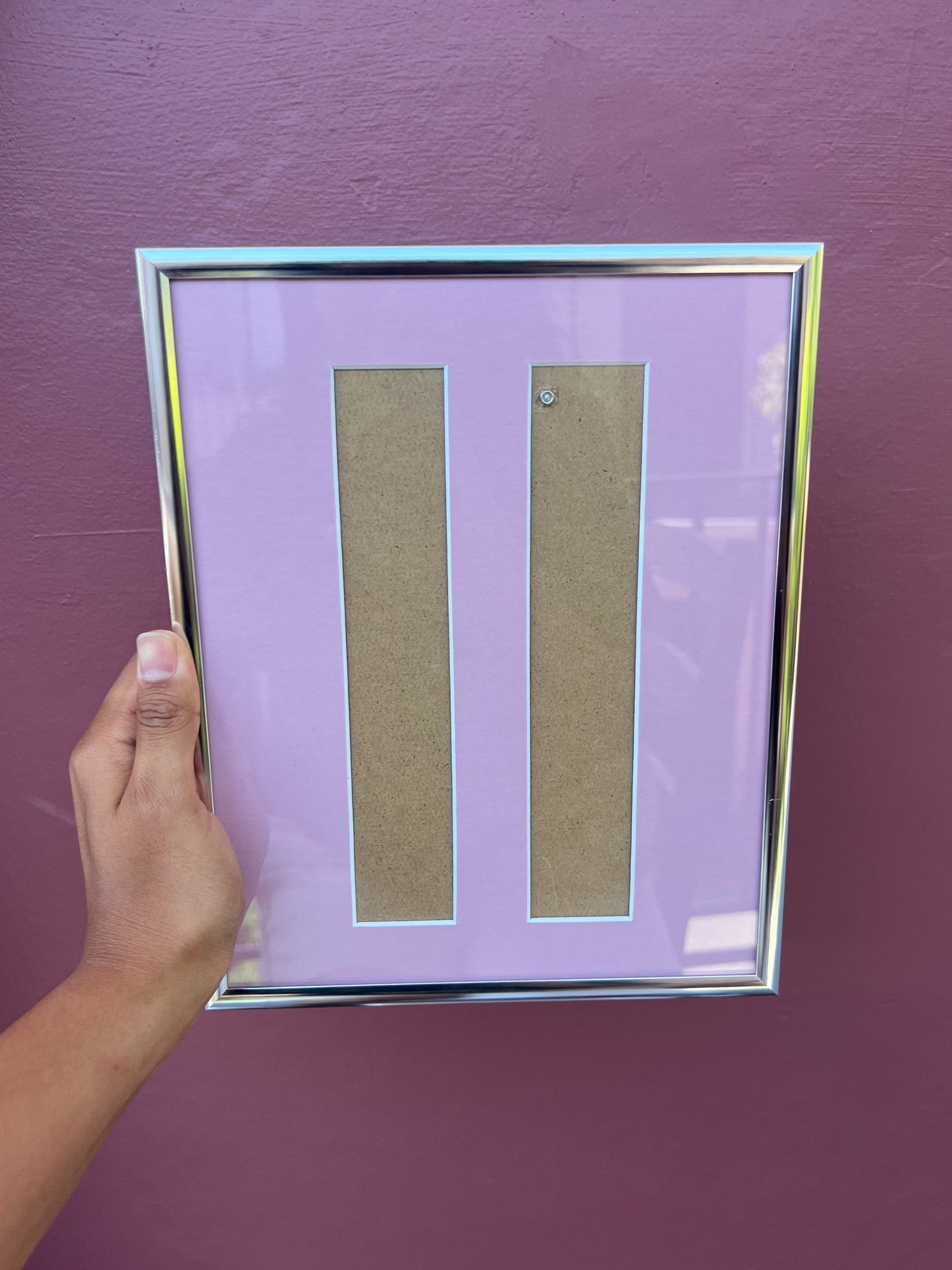 Chrome/Pink Photo Strip Frame