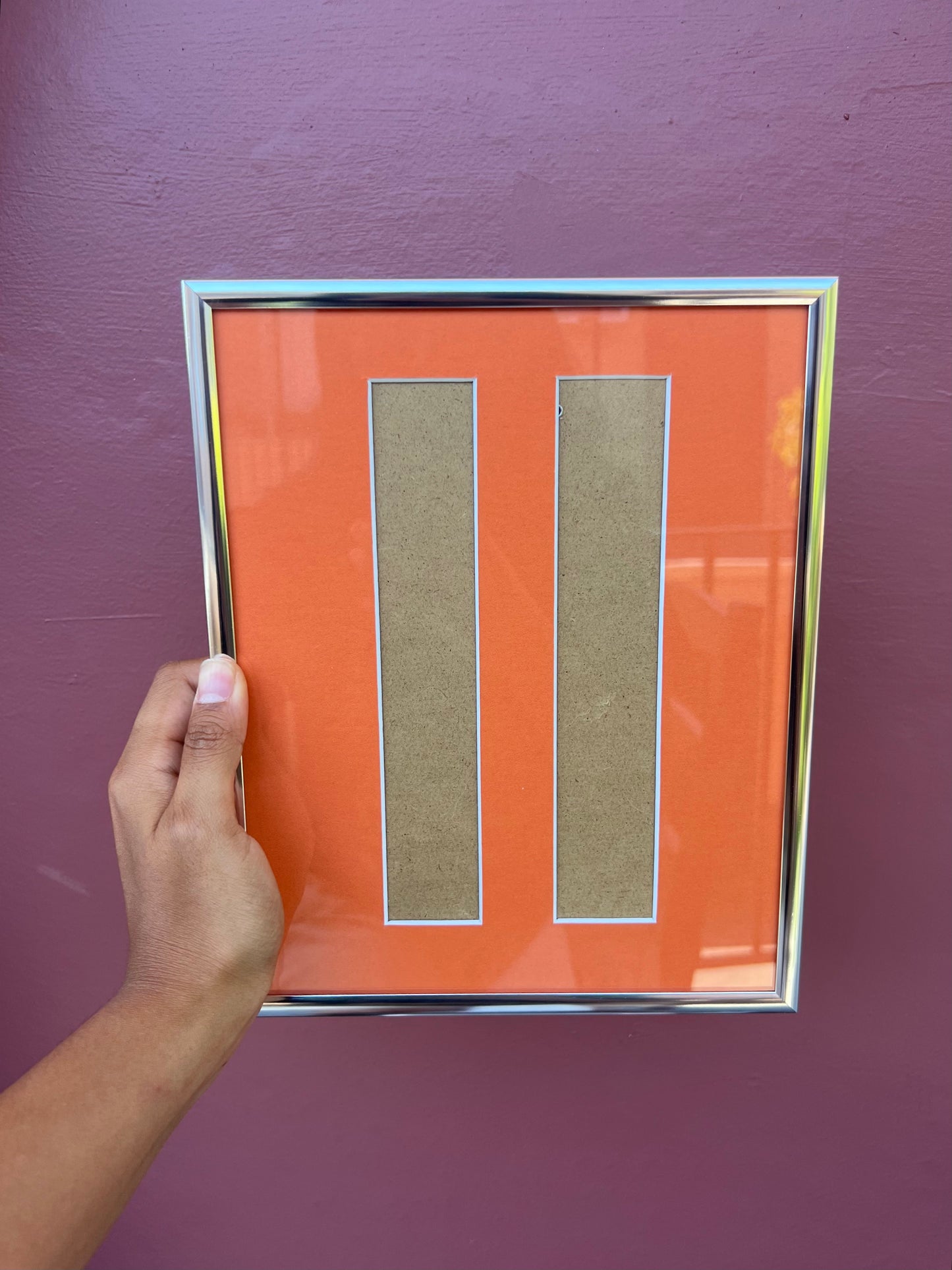 Chrome/Orange Photo Strip Frame