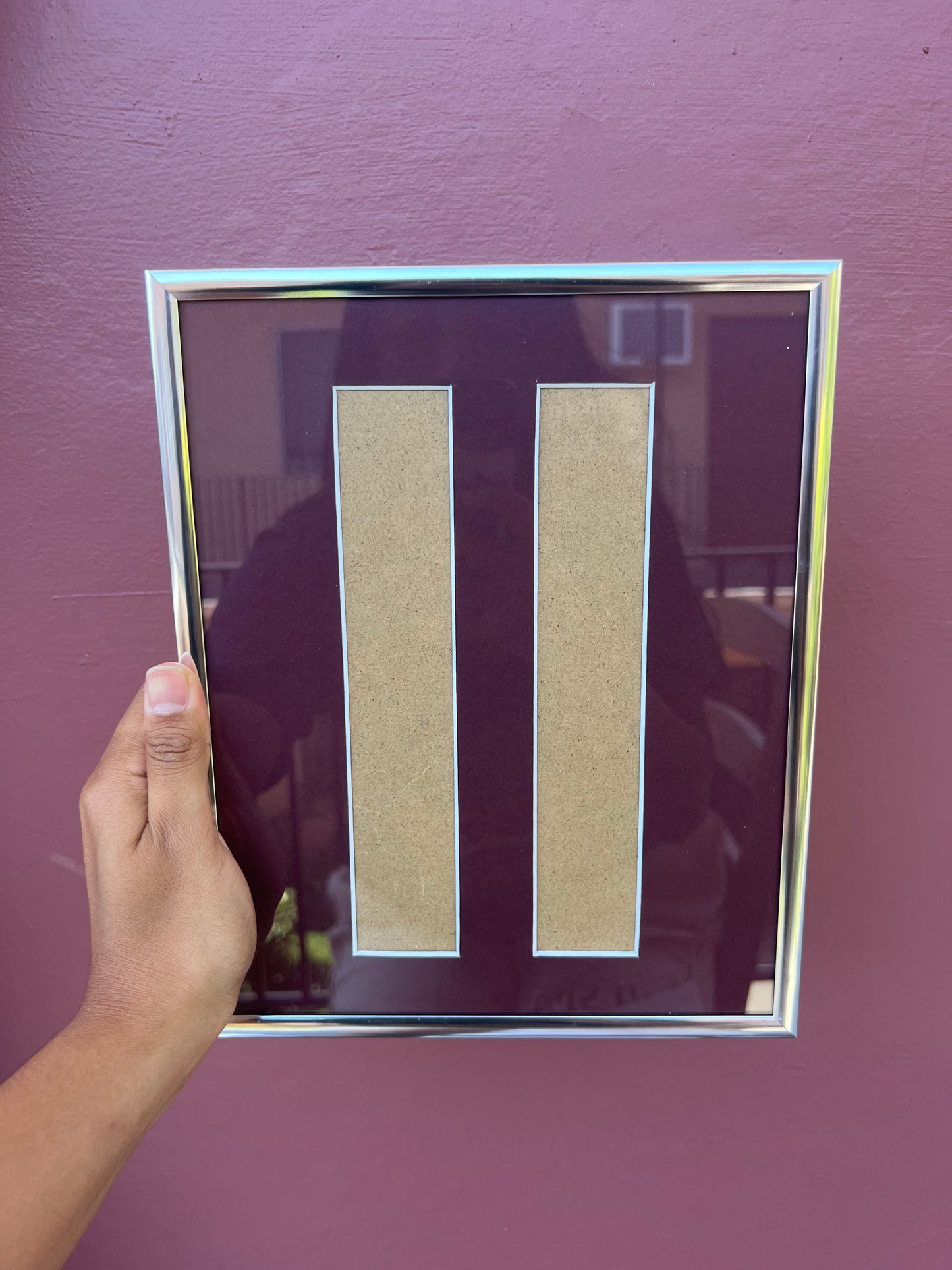 Chrome/Maroon Photo Strip Frame