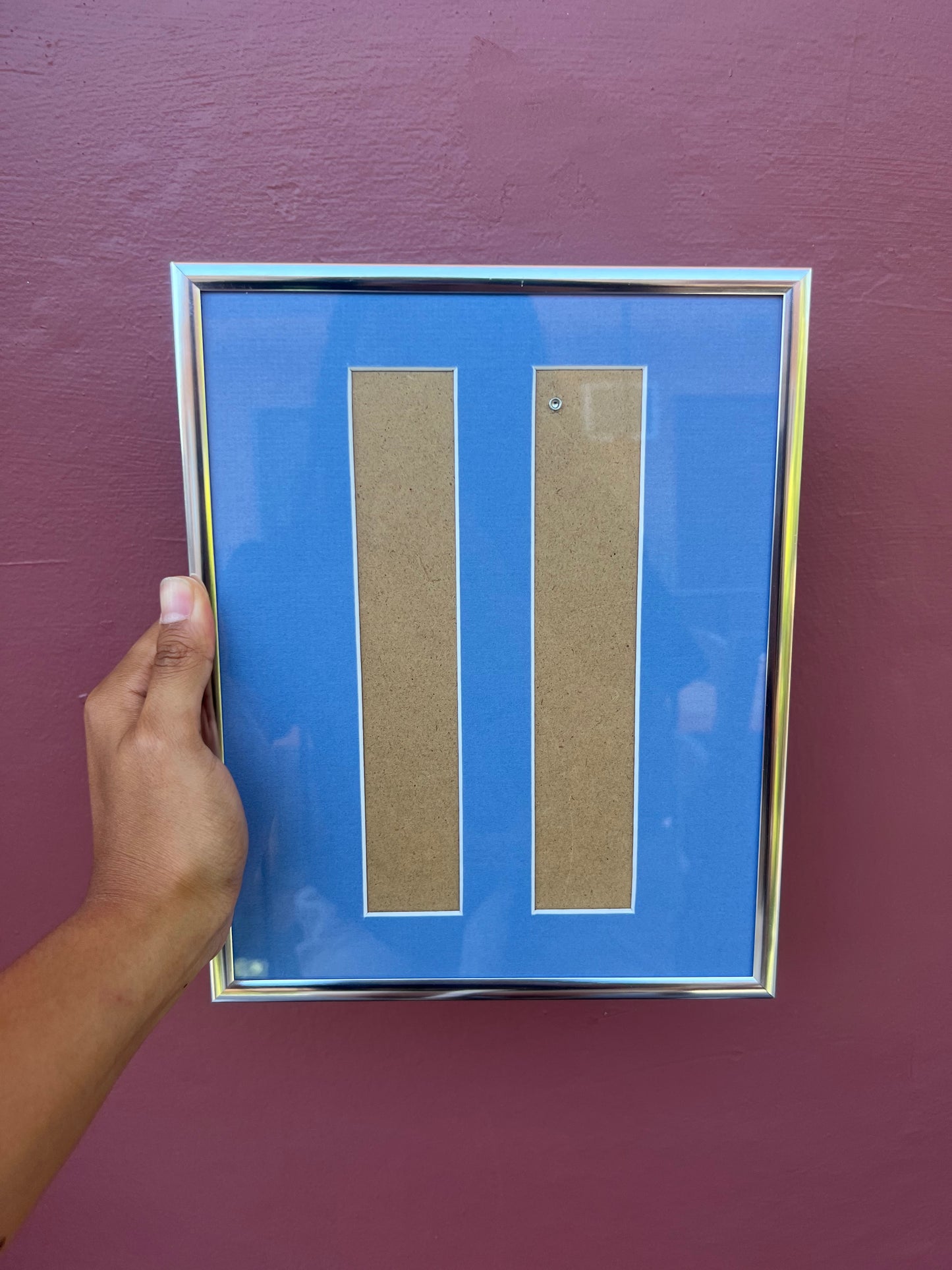 Chrome/Brittany Blue Photo Strip Frame