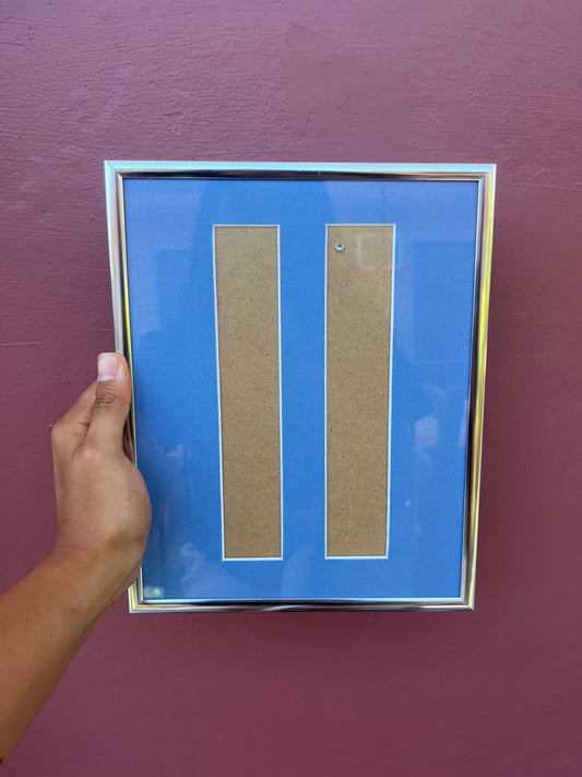 Chrome/Brittany Blue Photo Strip Frame