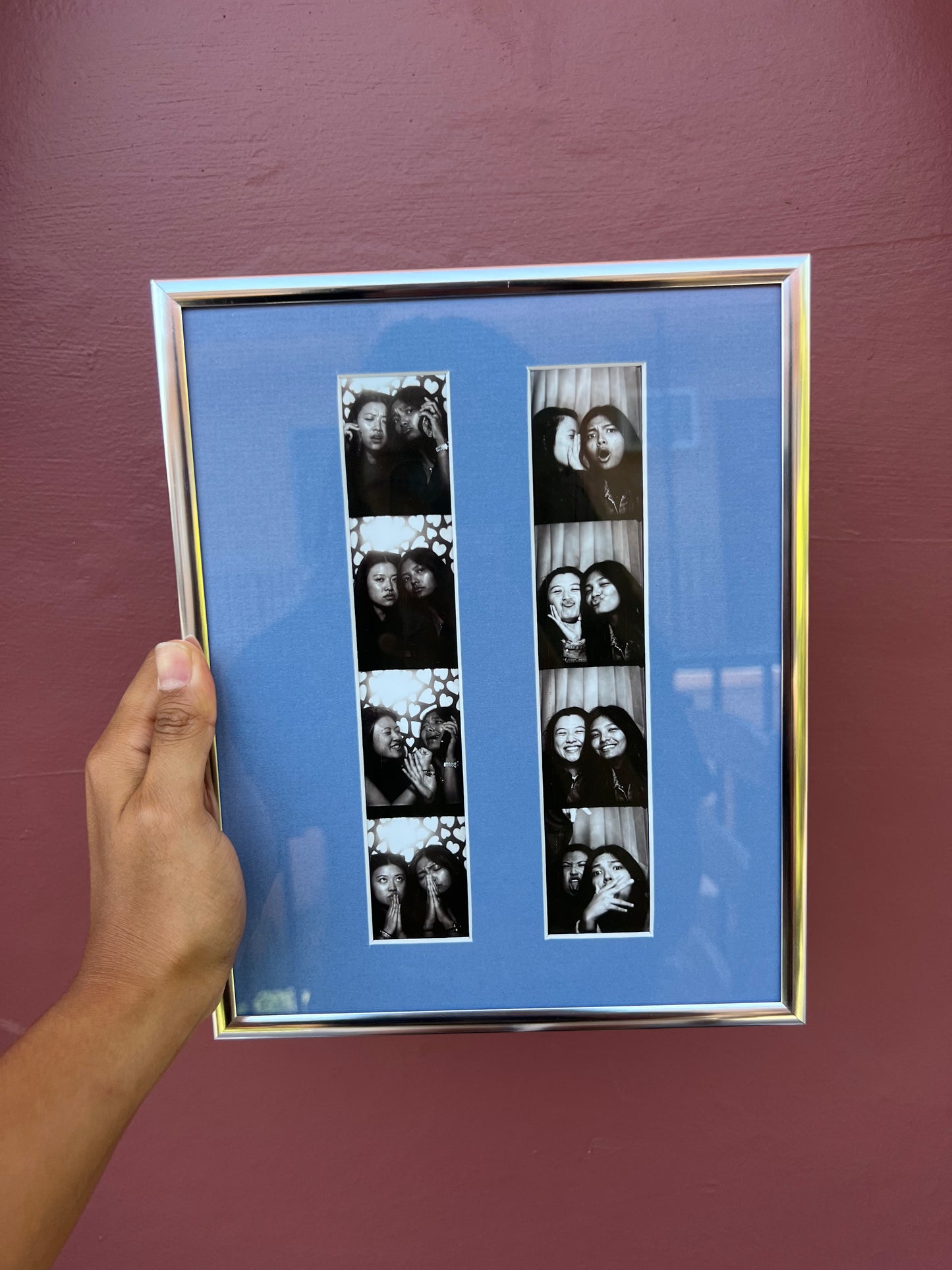 Chrome/Brittany Blue Photo Strip Frame
