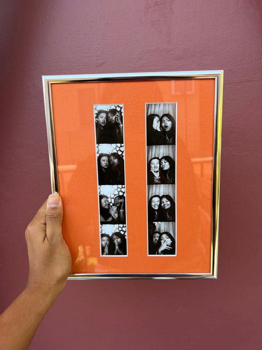 Chrome/Orange Photo Strip Frame