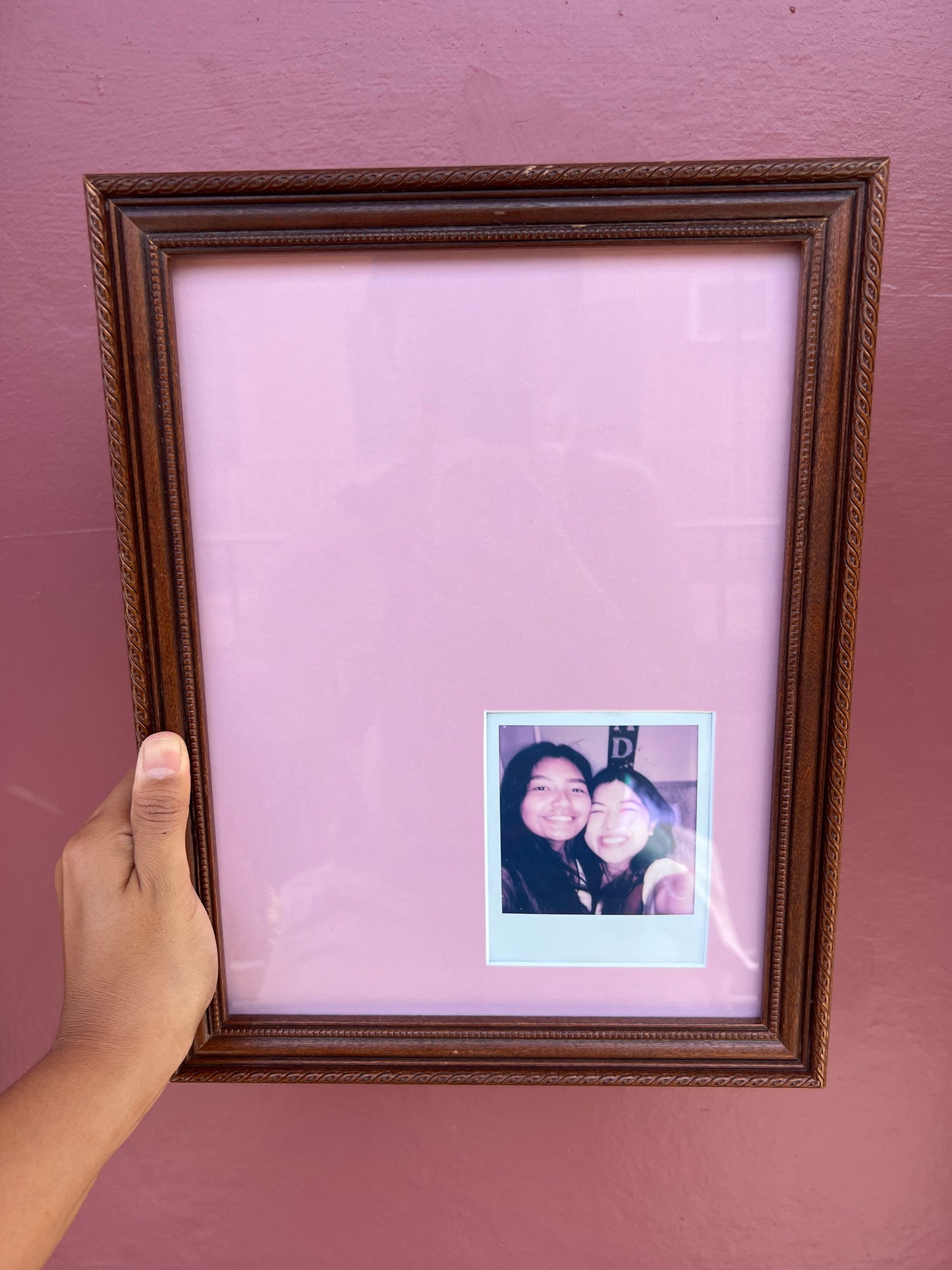 Dark Wood/Pink Classic Polaroid Frame