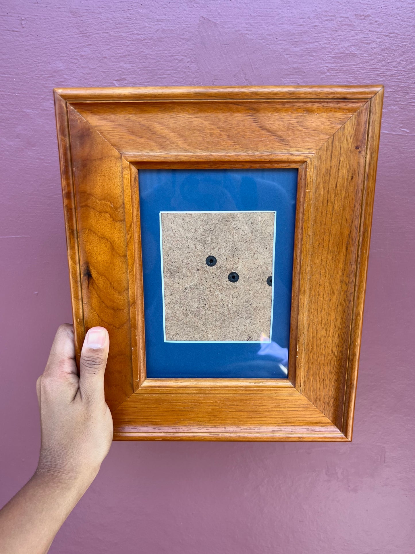 Wood/Bottle Blue Classic Polaroid Frame