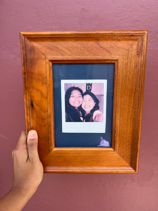 Wood/Bottle Blue Classic Polaroid Frame