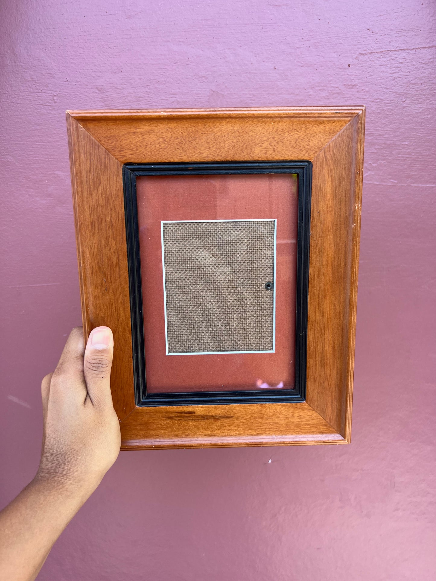 Wood & Black/Brick Red Classic Polaroid Frame