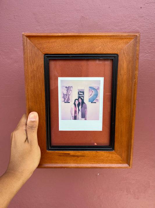 Wood & Black/Brick Red Classic Polaroid Frame