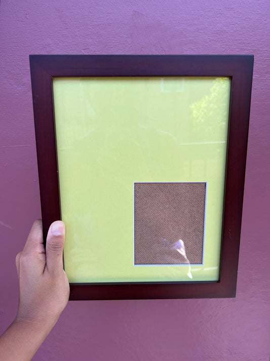 Dark Wood/Yellow Green Classic Polaroid Frame