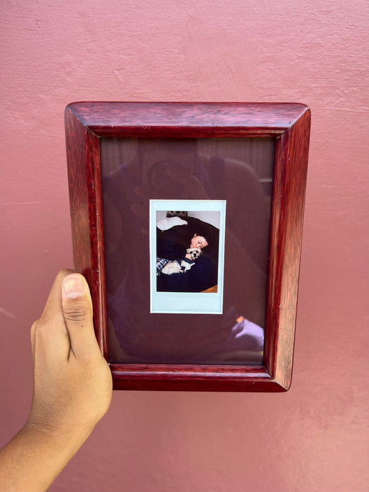 Red Wood Round Corners/Maroon Mini Polaroid Frame