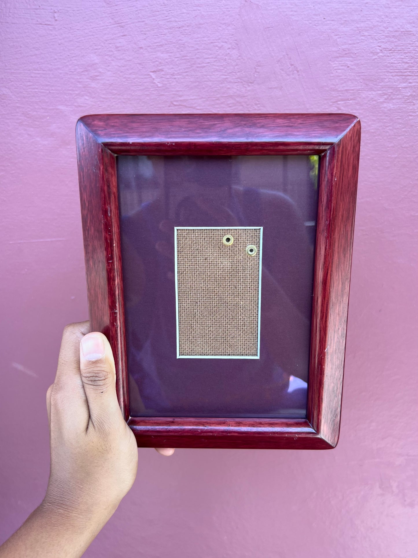 Red Wood Round Corners/Maroon Mini Polaroid Frame