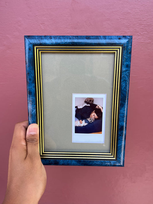 Blue & Gold/Grey Mini Polaroid Frame