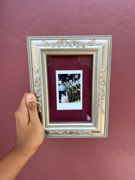 Silver/Maroon Mini Polaroid Frame