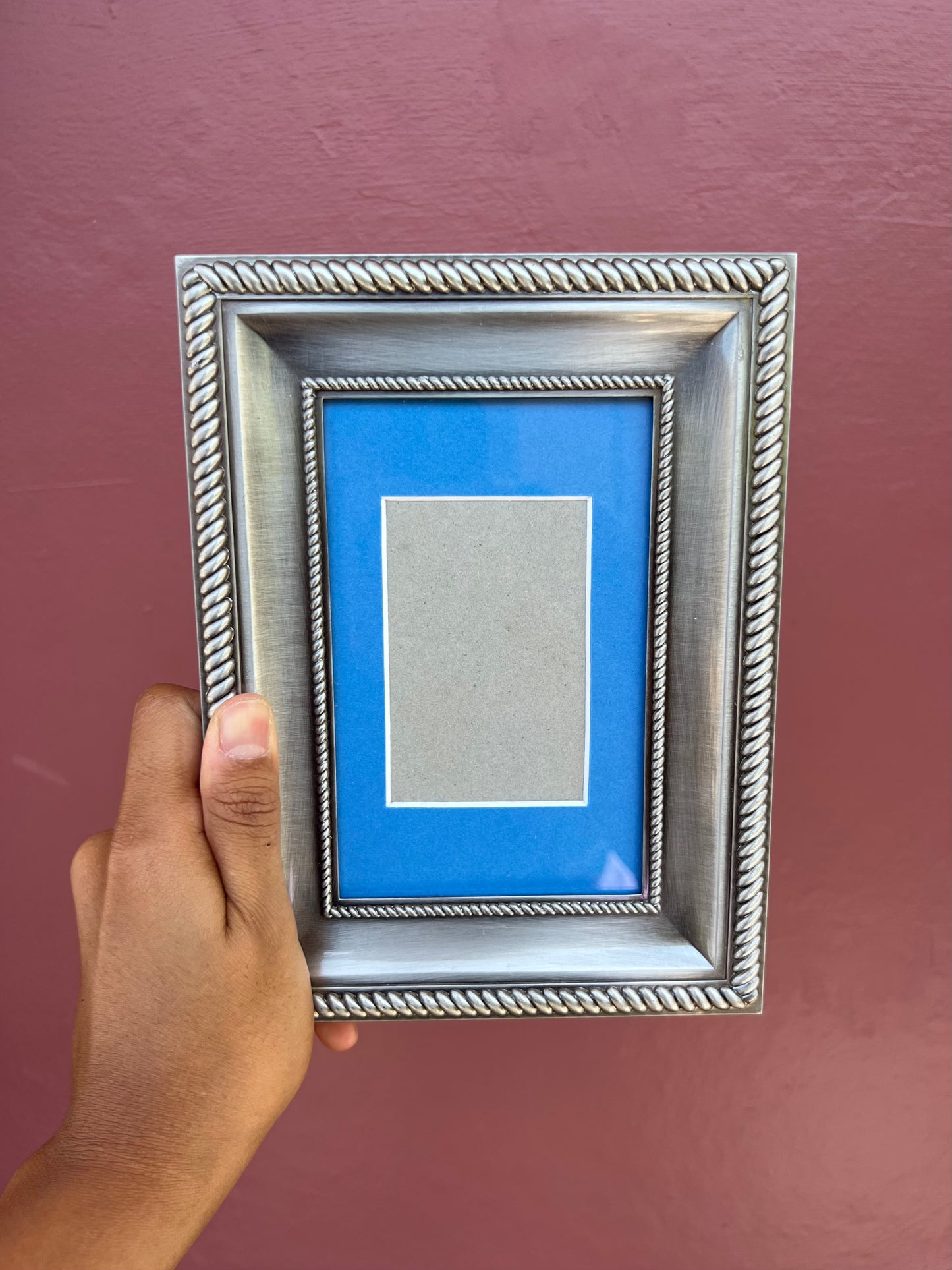 Metal/Bay Blue Mini Polaroid Frame