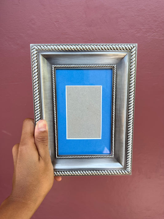 Metal/Bay Blue Mini Polaroid Frame