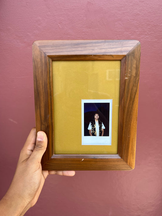 Wood/Mustard Mini Polaroid Frame