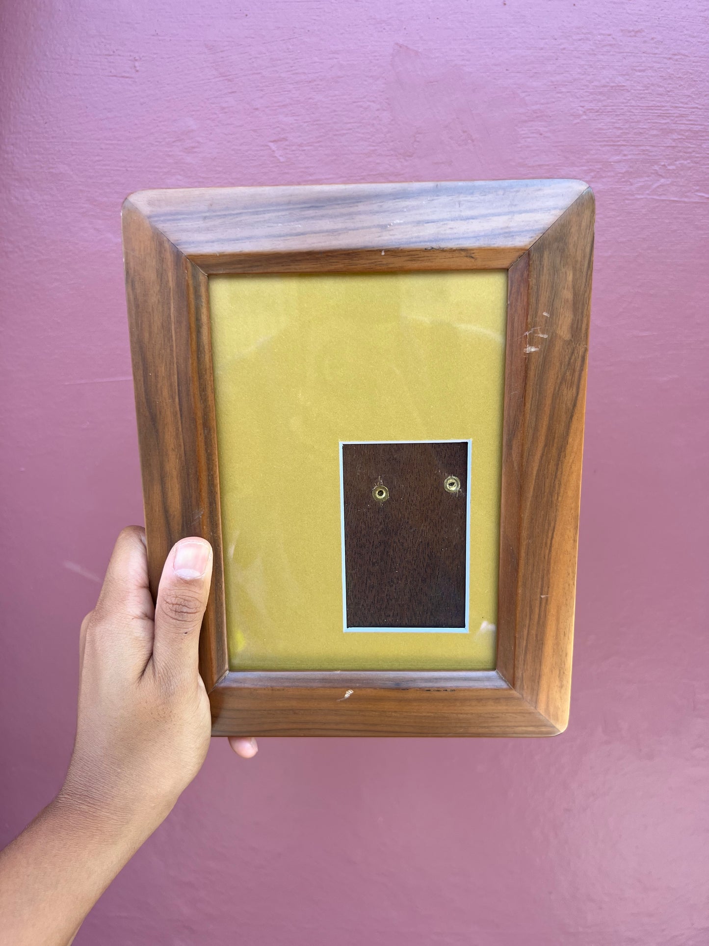 Wood/Mustard Mini Polaroid Frame