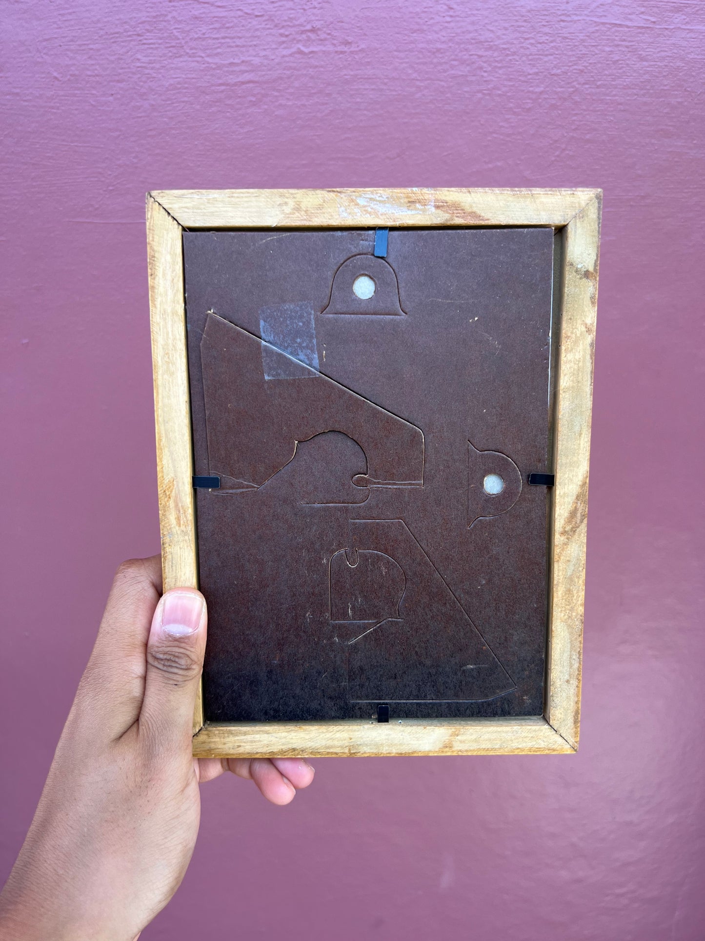 Wood/Bottle Blue Classic Polaroid Frame