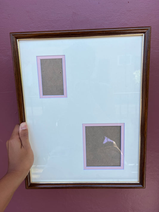 Dark Wood & Gold/White & Pink Classic & Mini Polaroid Frame