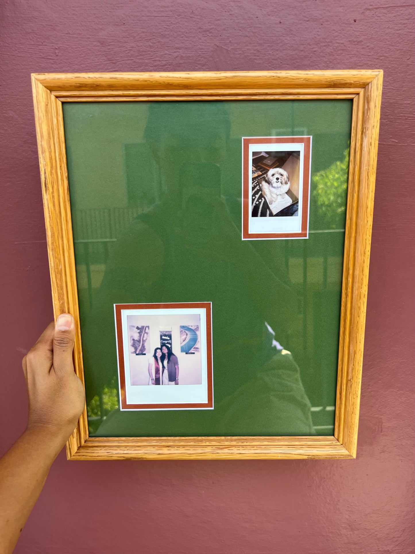 Oak/Green & Brick Red Classic & Mini Polaroid Frame