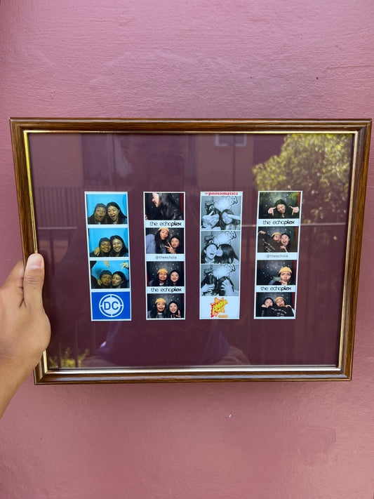 Dark Wood & Gold/Maroon Photo Strip Frame