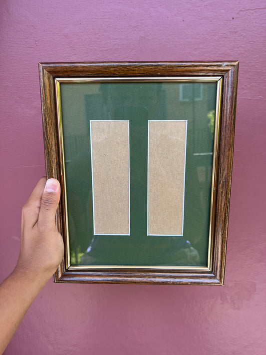 Dark Wood & Gold/Green Photo Strip Frame