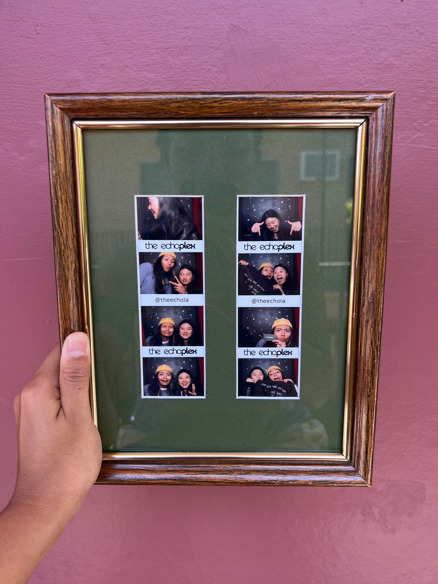 Dark Wood & Gold/Green Photo Strip Frame