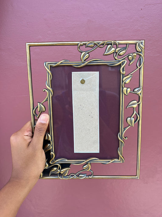 Gold Metal Leaf/Maroon Photo Strip Frame