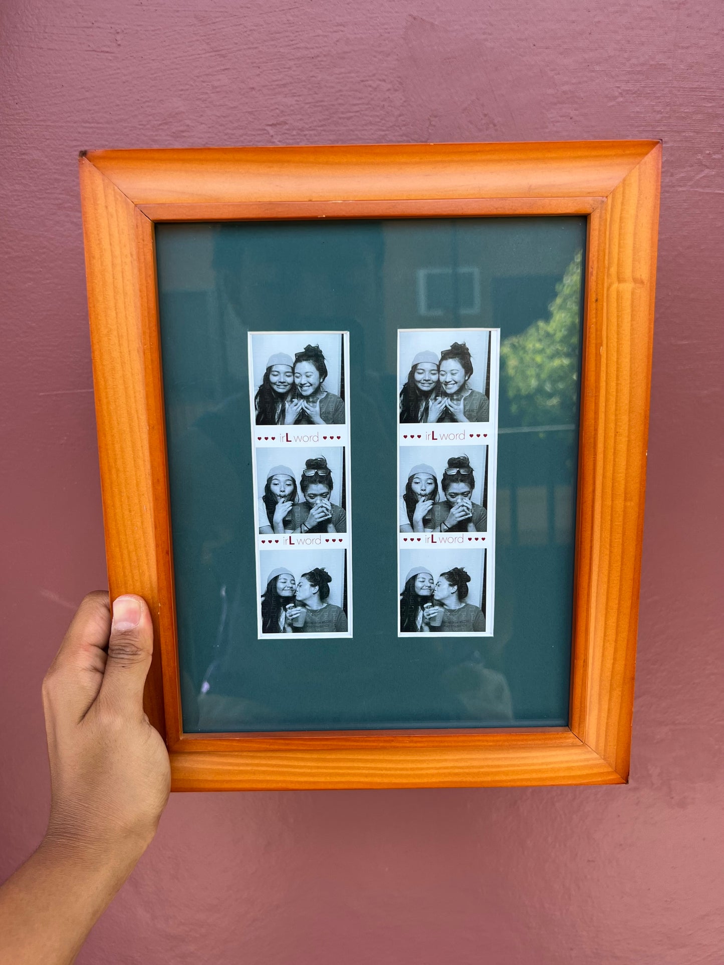 Orange Wood/Teal Photo Strip Frame