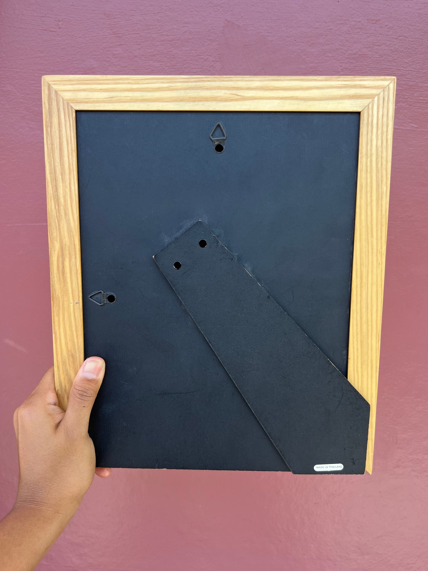 Natural Wood & Black/Bottle Blue Photo Strip Frame
