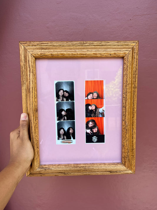 Wood/Pink Photo Strip Frame